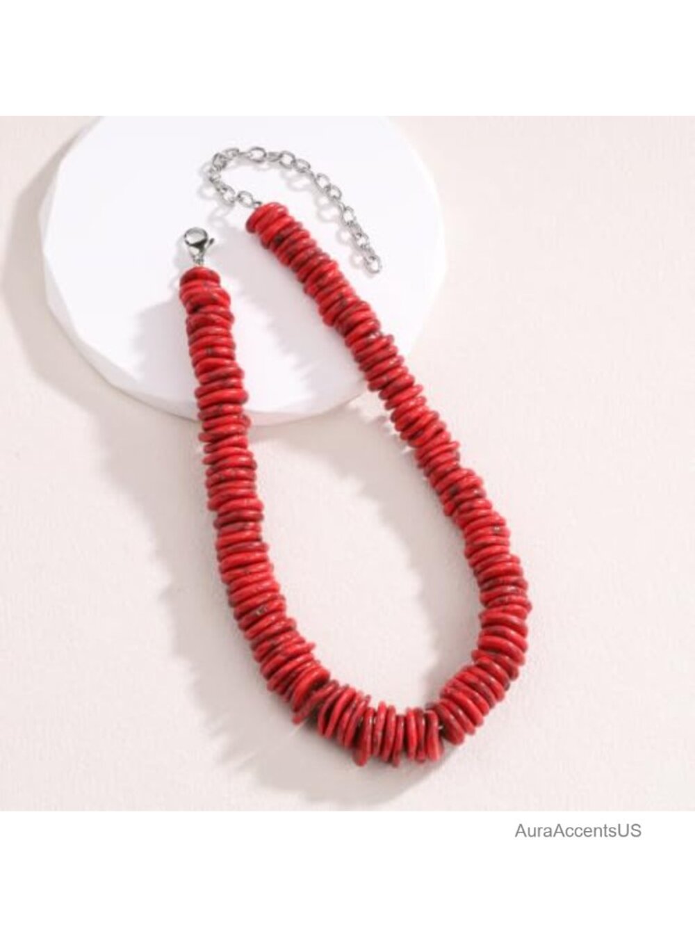 Chunky Beaded Gemstone Necklace for Women Boho Beach Adjustable - Picture 4 of 5